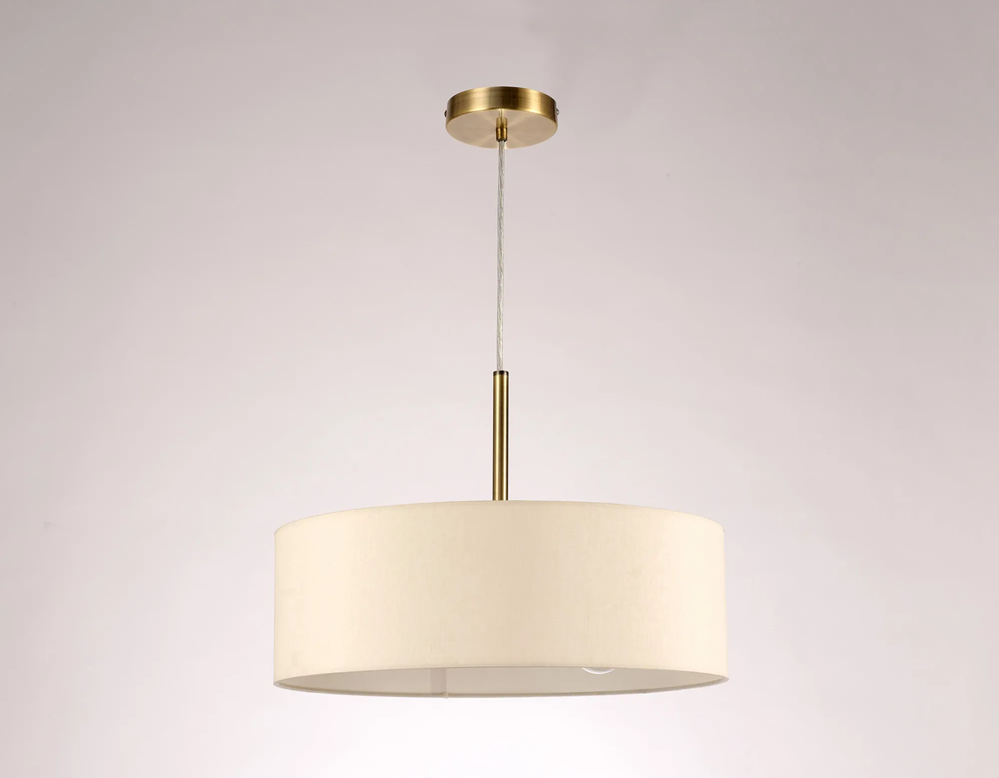 Baymont 45cm 3 Light Pendant Antique Brass, Ivory Pearl/White DK0704  Deco Baymont AB IV